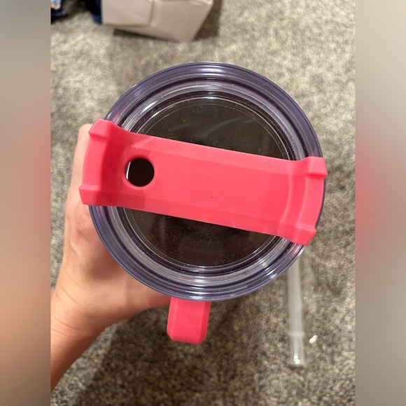 NEW Pink iridescent tumbler with handle - Picture 3 of 4